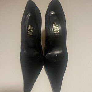Gianni Versace Vintage 90’s Black Suede heels Size 39